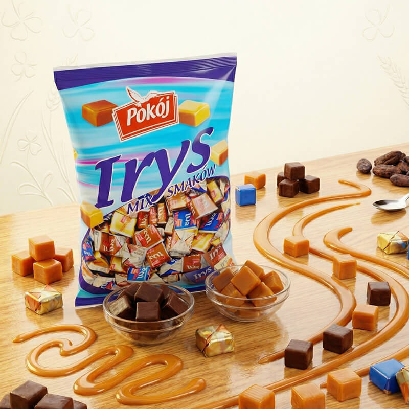Irysy mix smaków SP Pokój klasyczne cukierki karmelowe w kostkach